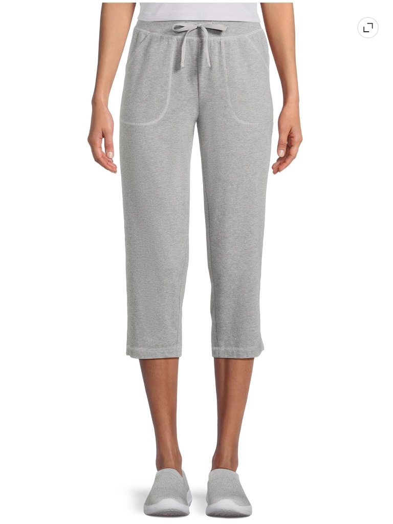Athletic Works Women’s Medium Grey Heather Knit Capris 22” Inseam Size Xl Nwt — image 2 of 7